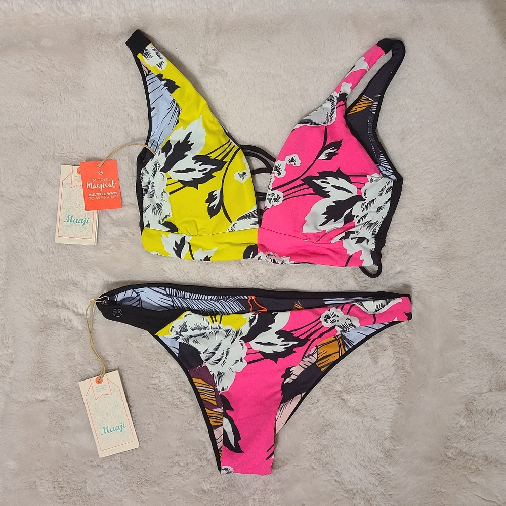 Maaji Swimwear Reversible 2pc Set Womens Size Small